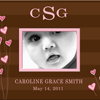 Photo Frames - Monogrammed: Girl Chocolate & Pink Hearts